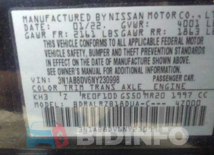 3N1AB8DV6NY230998 Photo# 9