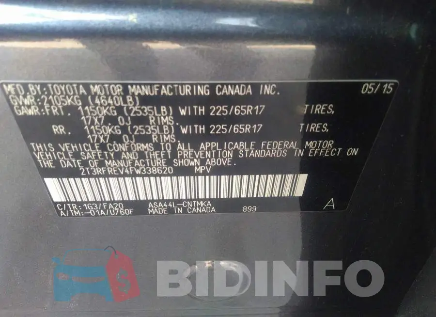 2T3RFREV4FW338620 Photo# 9