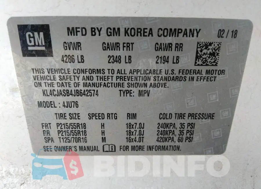 KL4CJASB4JB642574 Photo# 9