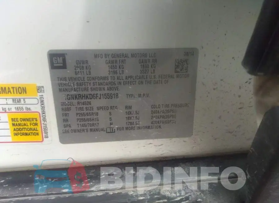 1GNKRHKD6FJ155918 Photo# 9