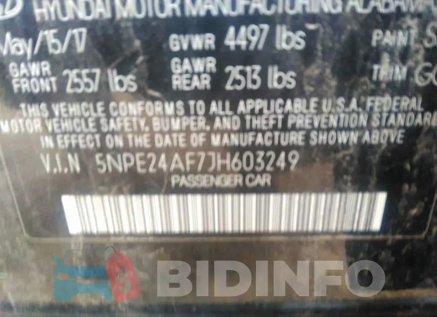 5NPE24AF7JH603249 Photo# 9