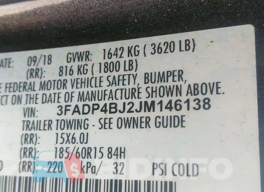 3FADP4BJ2JM146138 Photo# 9