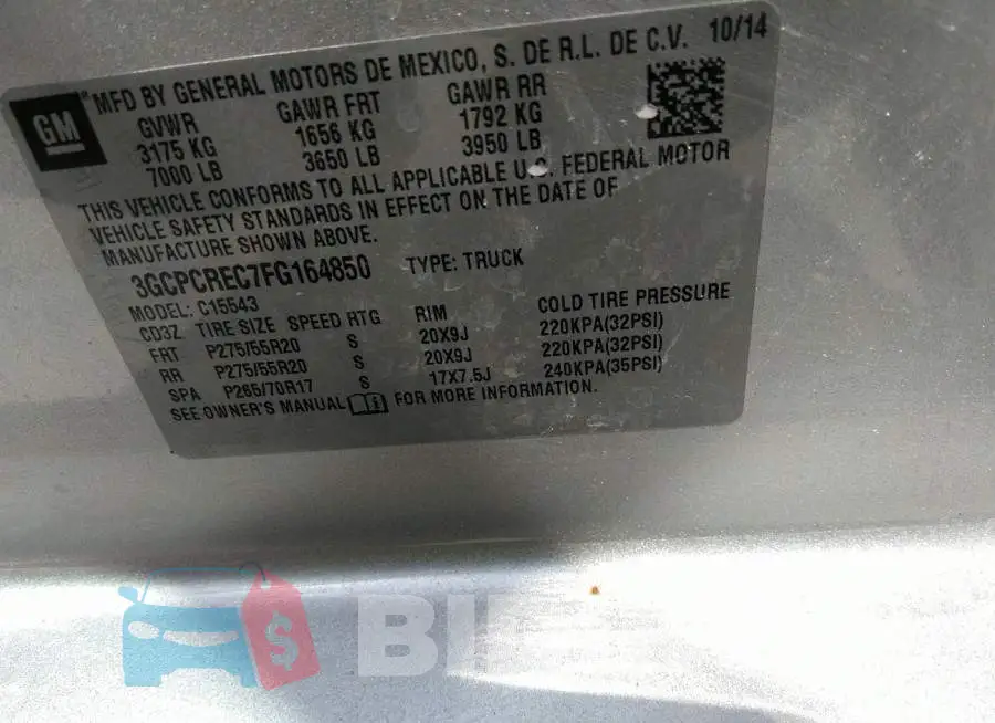 3GCPCREC7FG164850 Photo# 9