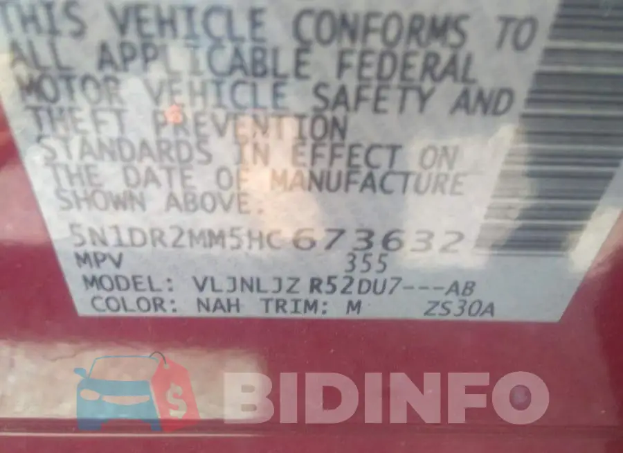 5N1DR2MM5HC673632 Photo# 9