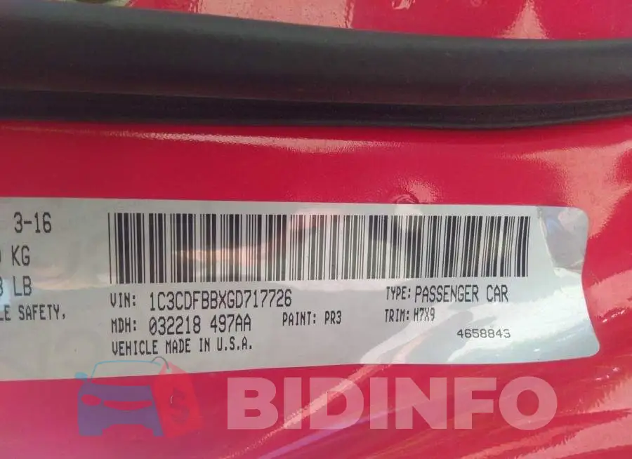 1C3CDFBBXGD717726 Photo# 9