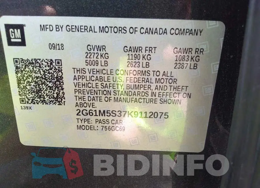 2G61M5S37K9112075 Photo# 9