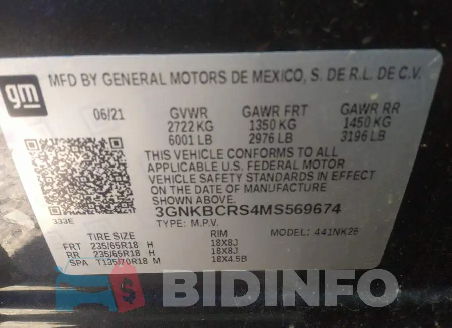3GNKBCRS4MS569674 Photo# 9