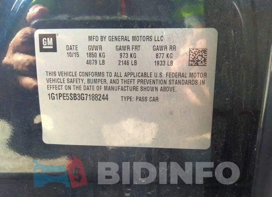 1G1PE5SB3G7188244 Photo# 9