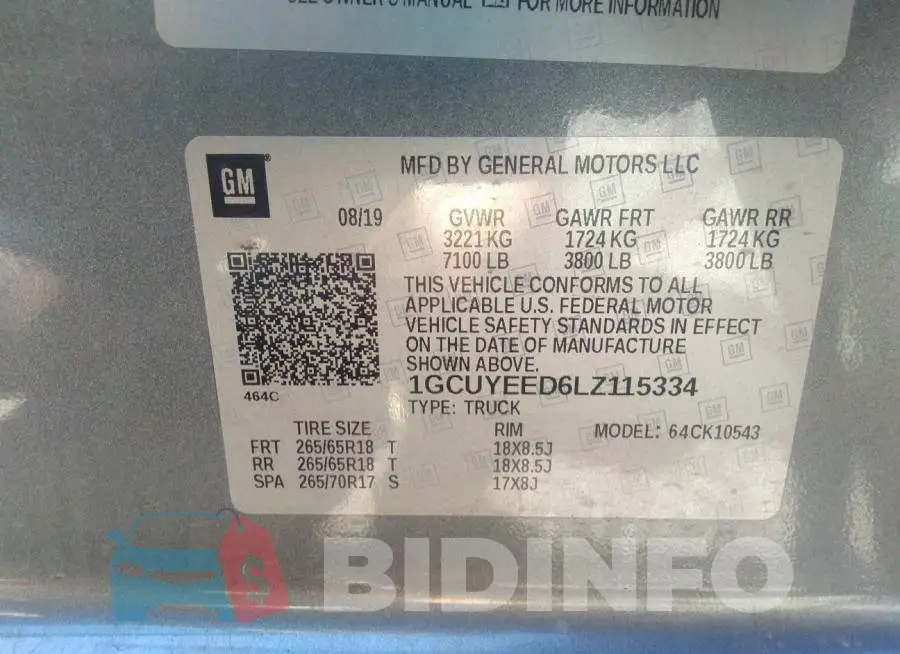 1GCUYEED6LZ115334 Photo# 9