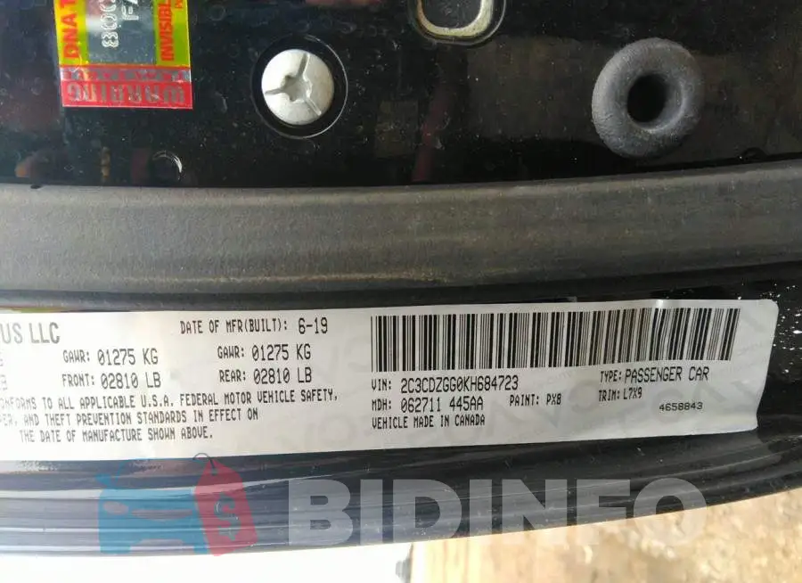 2C3CDZGG0KH684723 Photo# 9