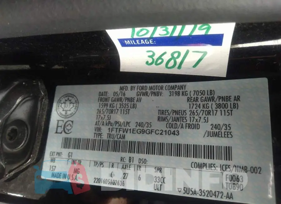 1FTFW1EG9GFC21043 Photo# 9