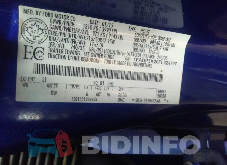 1FADP3K20FL224797 Photo# 9