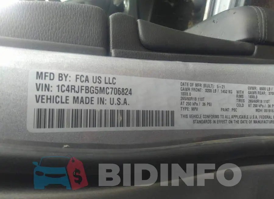 1C4RJFBG5MC706824 Photo# 9