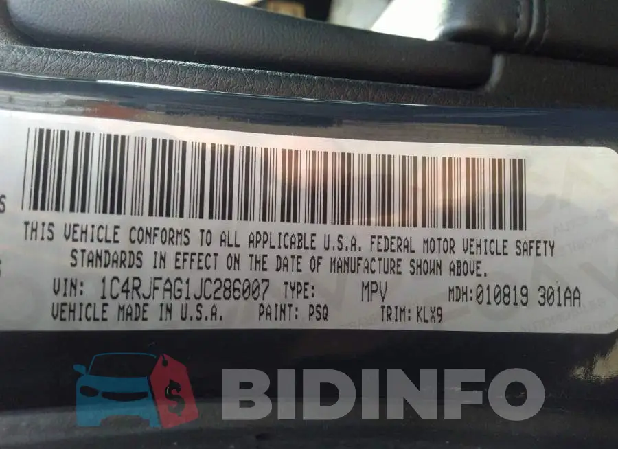 1C4RJFAG1JC286007 Photo# 9