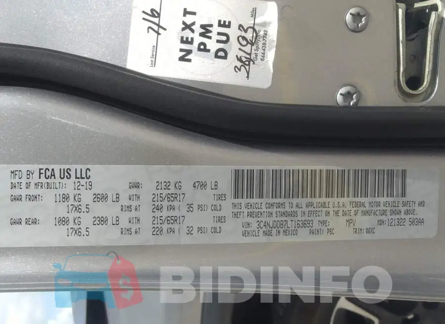 3C4NJDDB7LT163693 Photo# 9