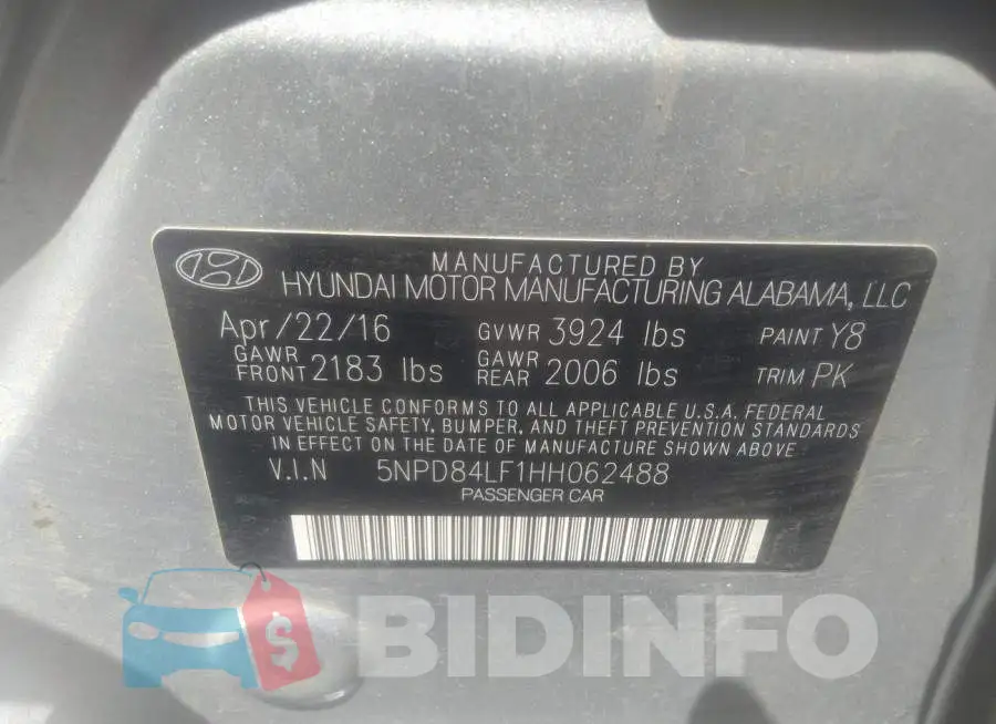 5NPD84LF1HH062488 Photo# 9