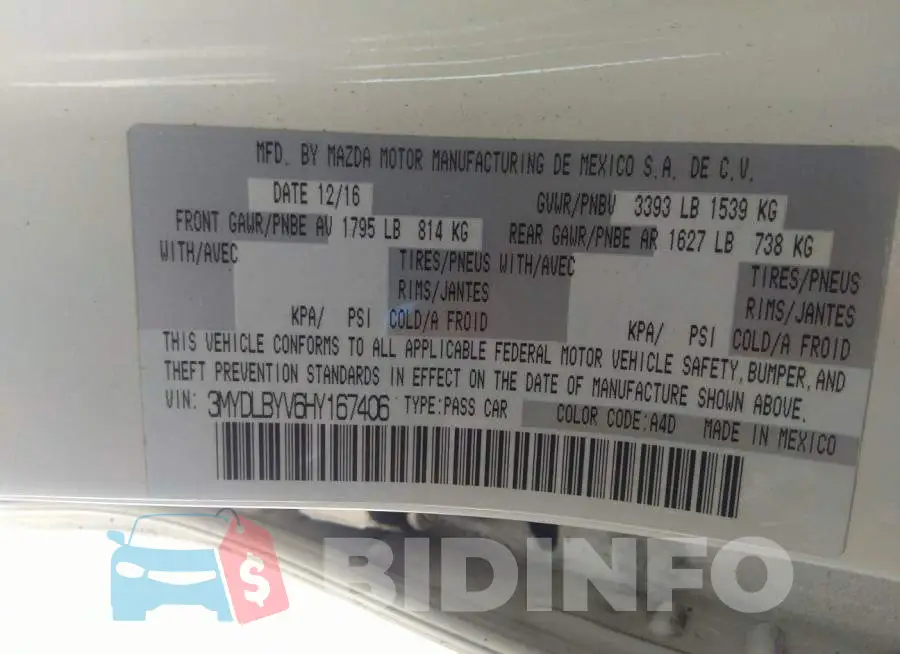 3MYDLBYV6HY167406 Photo# 9