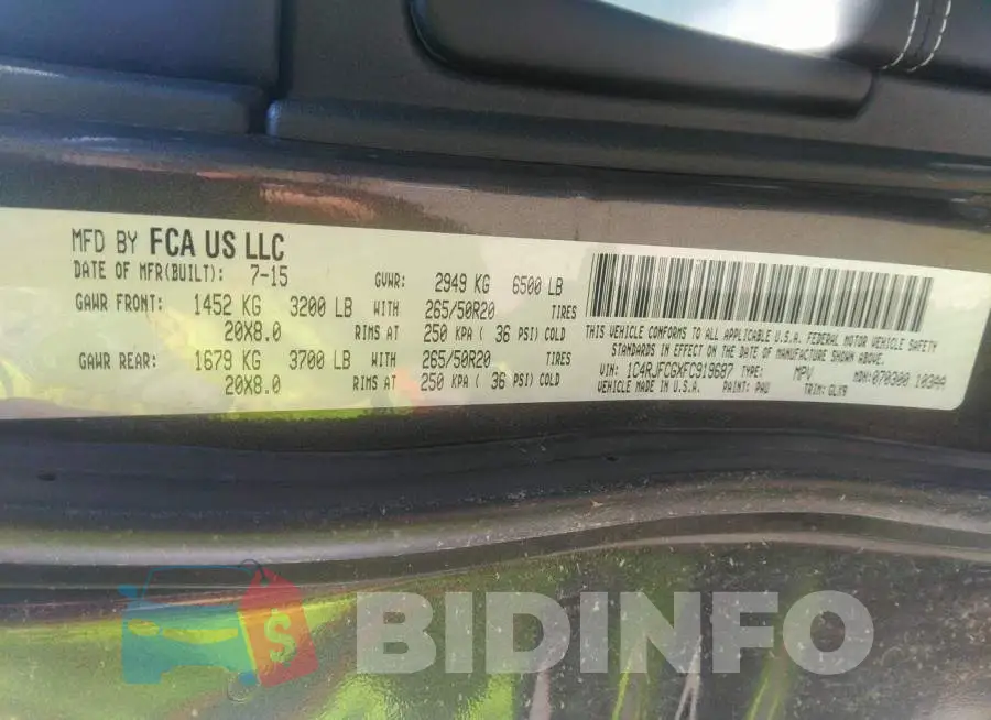 1C4RJFCGXFC919687 Photo# 9
