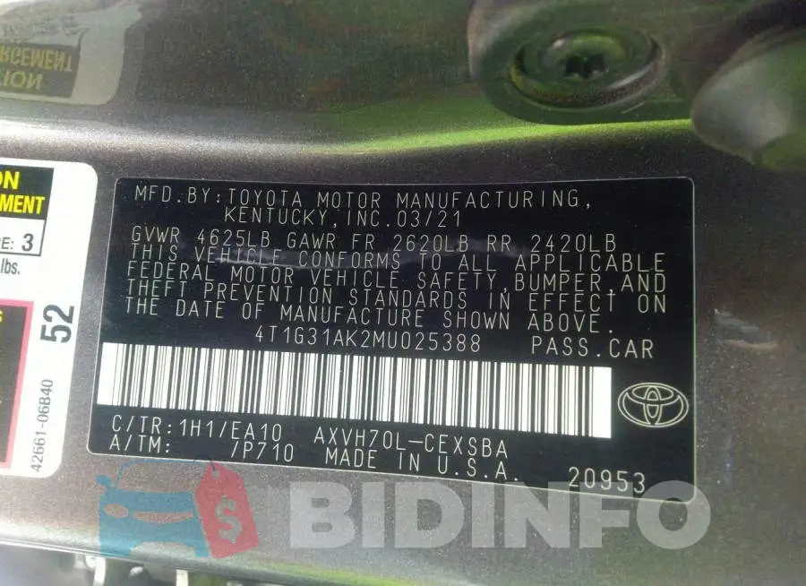 4T1G31AK2MU025388 Photo# 9
