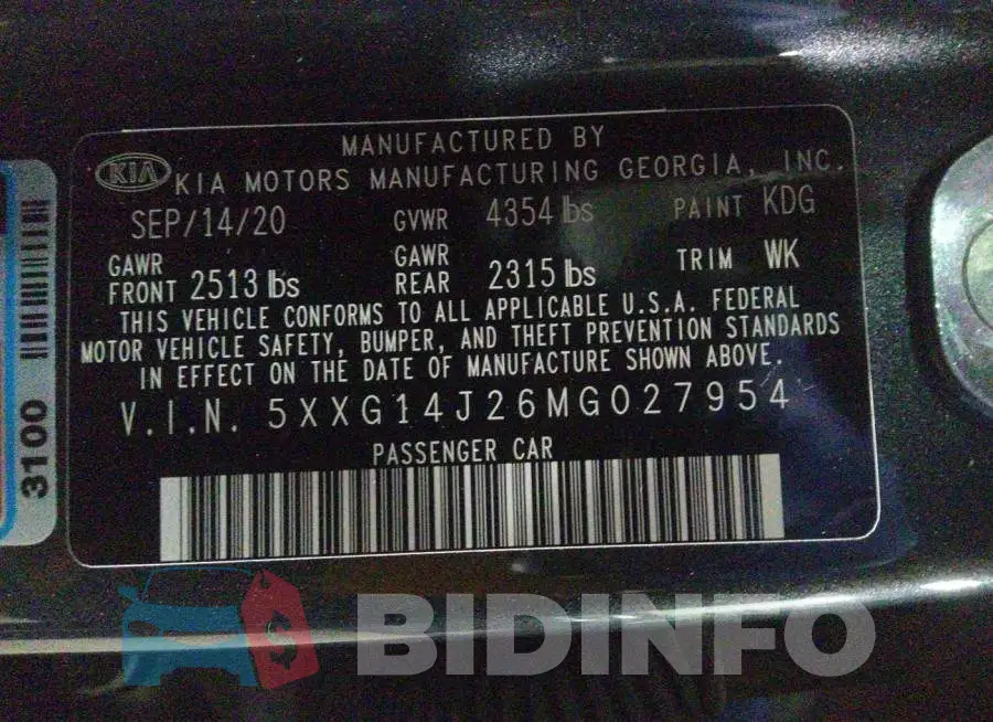 5XXG14J26MG027954 Photo# 9