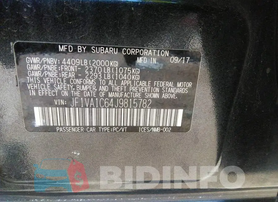 JF1VA1C64J9815782 Photo# 9