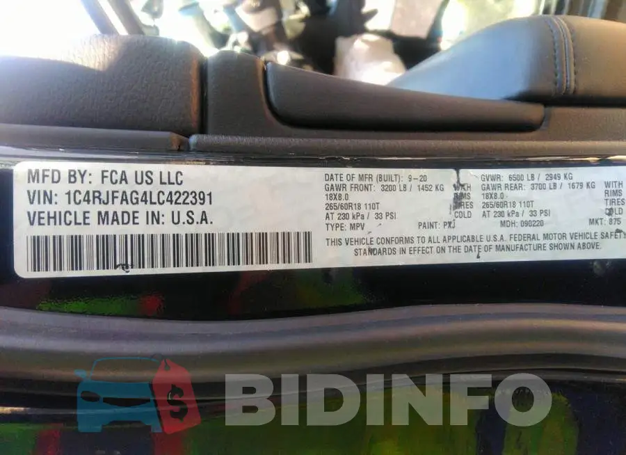 1C4RJFAG4LC422391 Photo# 9