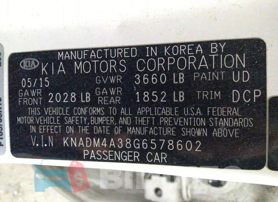 KNADM4A38G6578602 Photo# 9