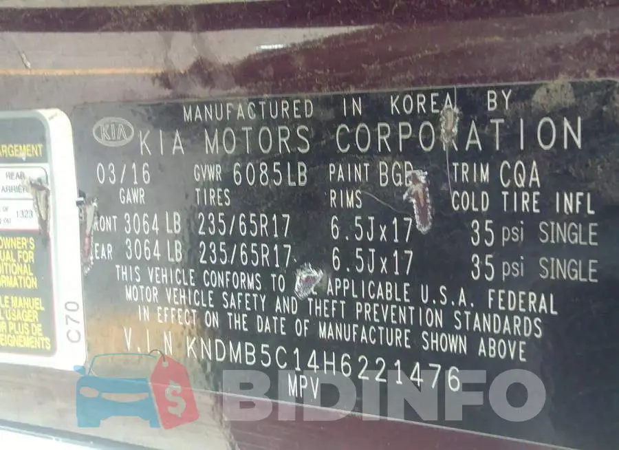 KNDMB5C14H6221476 Photo# 9