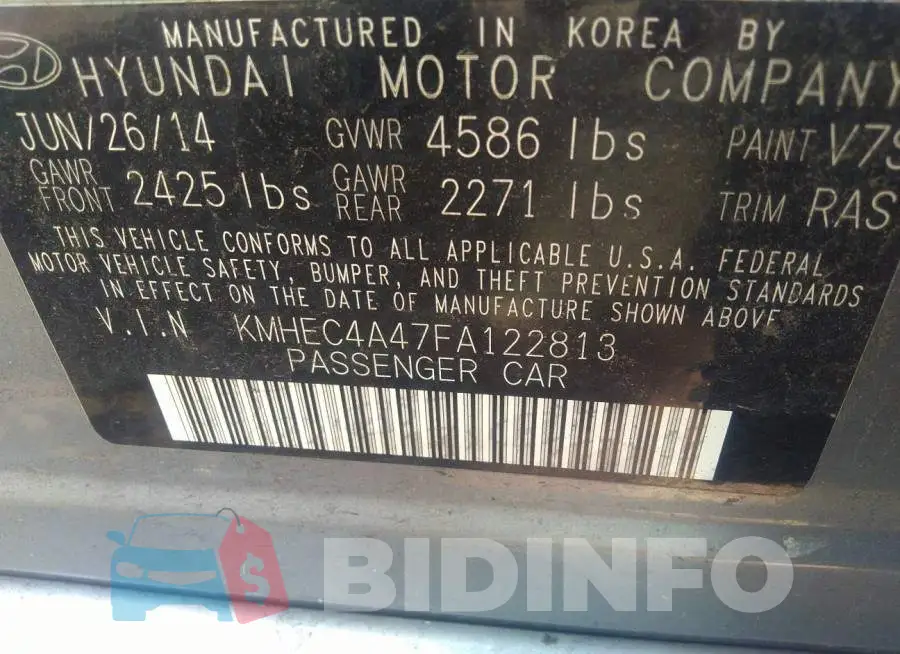 KMHEC4A47FA122813 Photo# 9