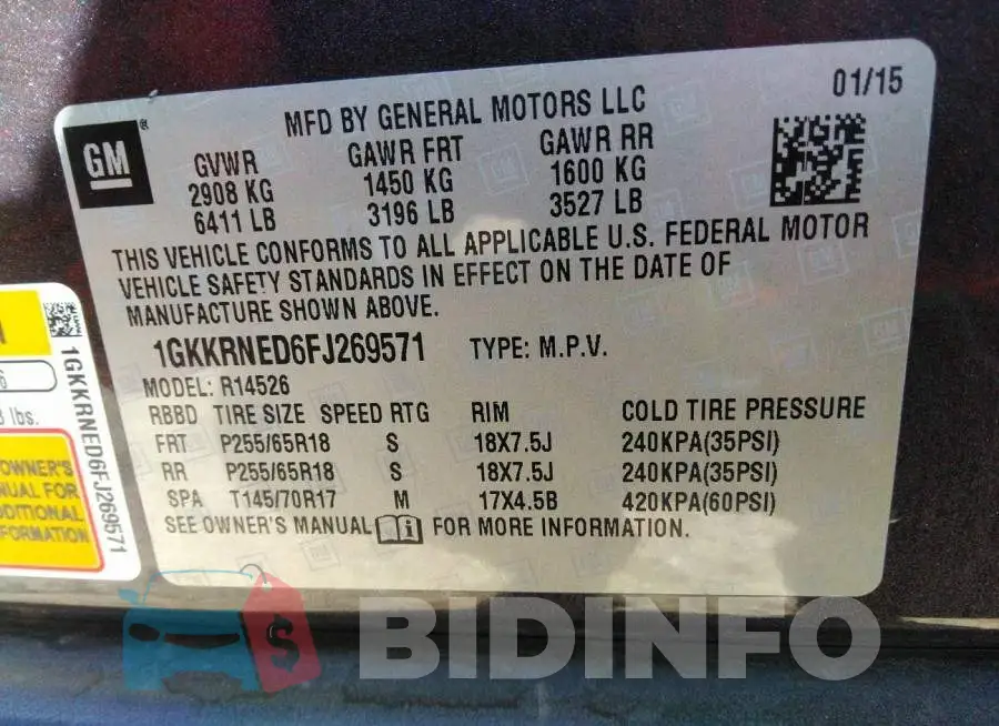 1GKKRNED6FJ269571 Photo# 9