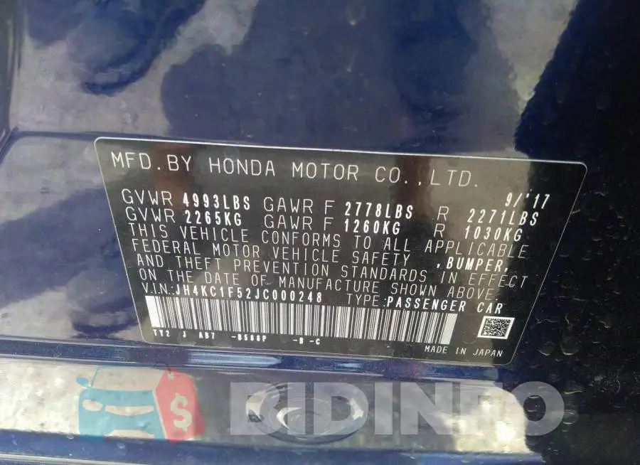 JH4KC1F52JC000248 Photo# 9