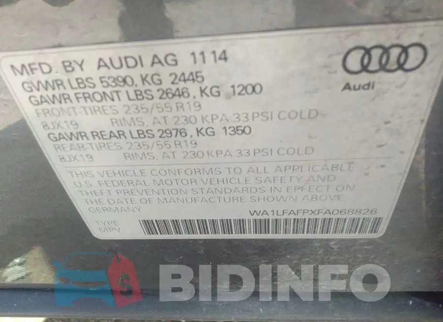 WA1LFAFPXFA068826 Photo# 9