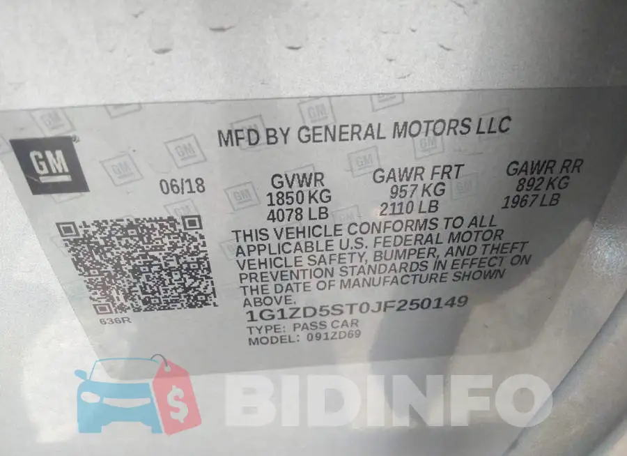 1G1ZD5ST0JF250149 Photo# 9