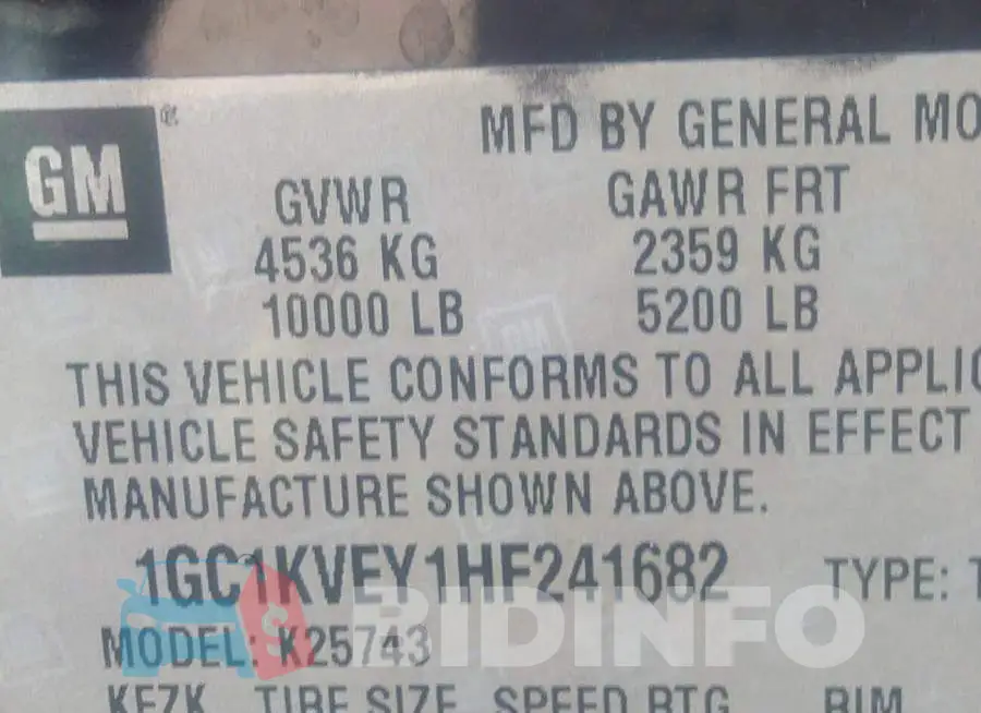 1GC1KVEY1HF241682 Photo# 9