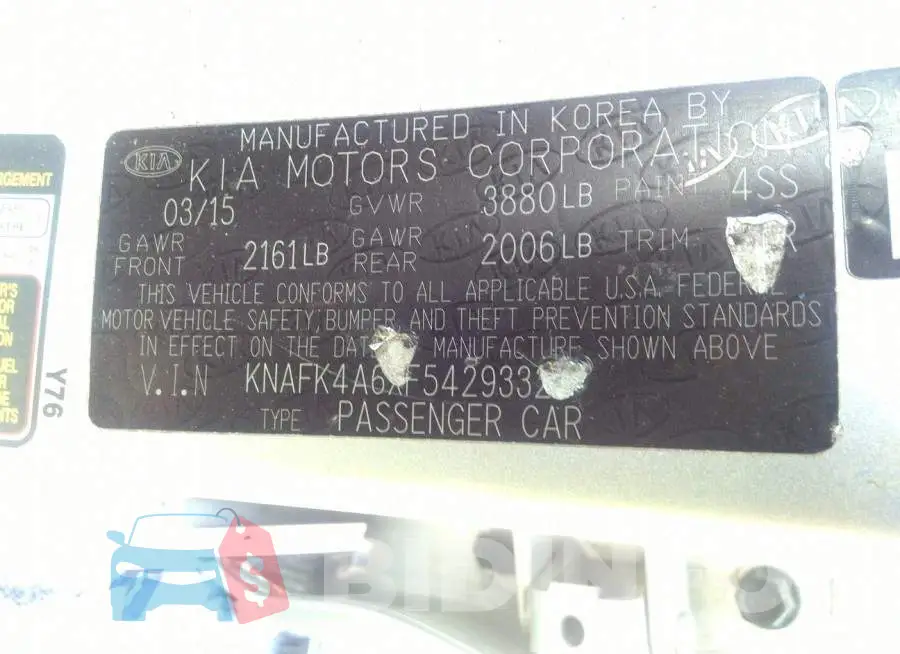 KNAFK4A6XF5429332 Photo# 9