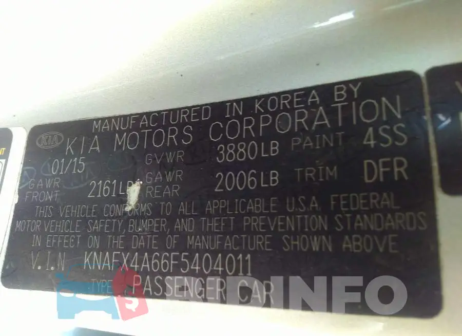 KNAFX4A66F5404011 Photo# 9