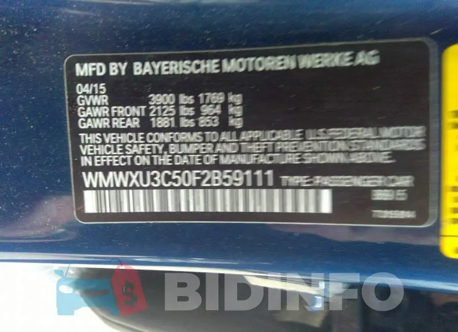 WMWXU3C50F2B59111 Photo# 9