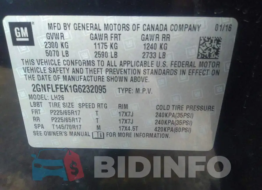 2GNFLFEK1G6232095 Photo# 9