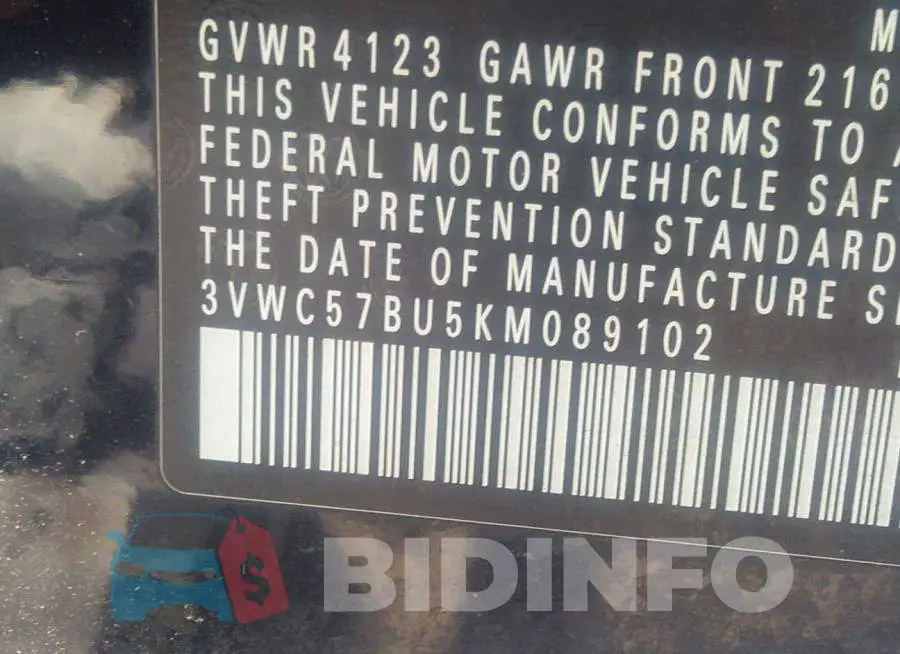 3VWC57BU5KM089102 Photo# 9