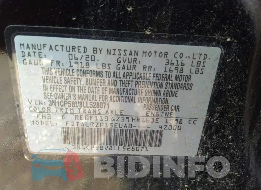 3N1CP5BV8LL528071 Photo# 9