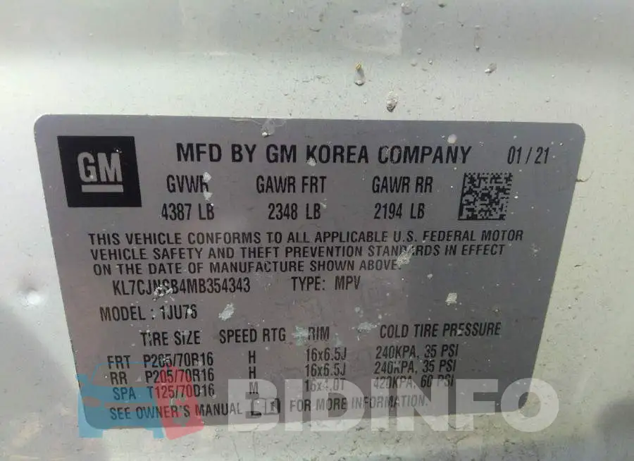 KL7CJNSB4MB354343 Photo# 9