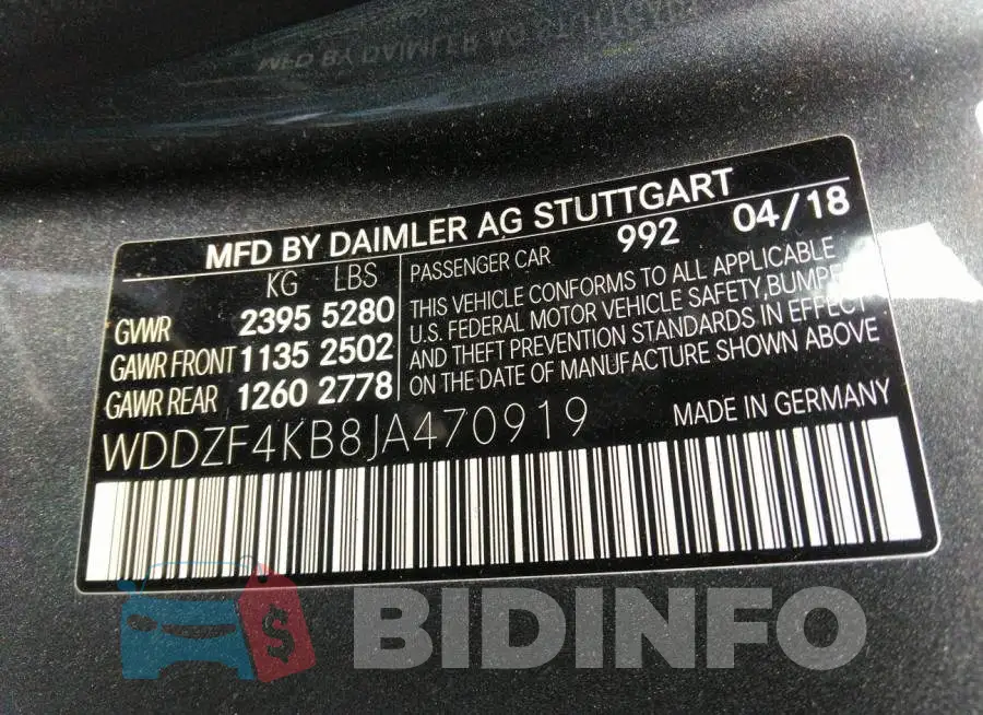 WDDZF4KB8JA470919 Photo# 9