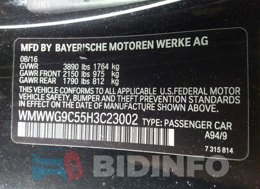 WMWWG9C55H3C23002 Photo# 9