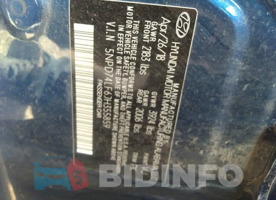 5NPD74LF6JH355859 Photo# 9