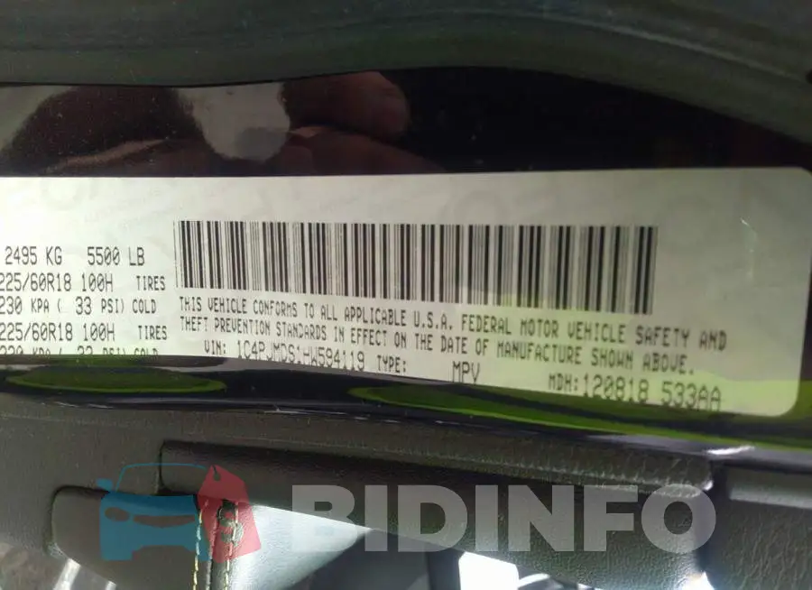 1C4PJMDS1HW594119 Photo# 9