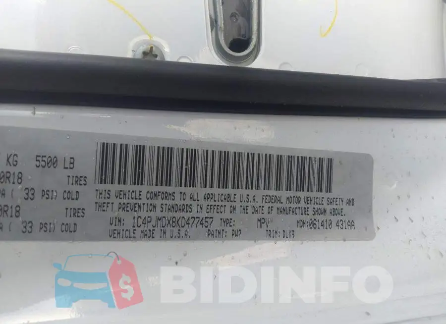 1C4PJMDX8KD477457 Photo# 9