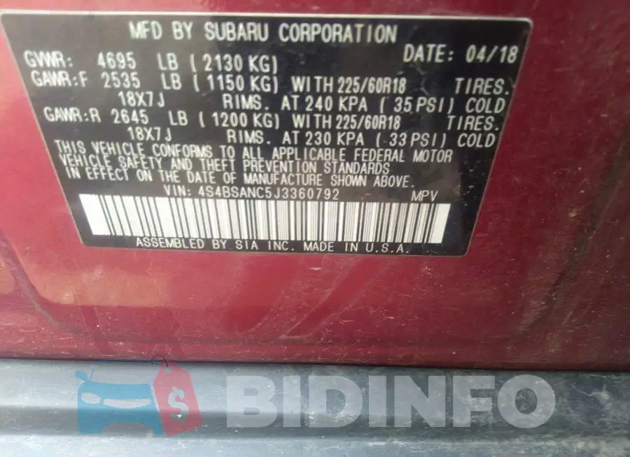 4S4BSANC5J3360792 Photo# 9