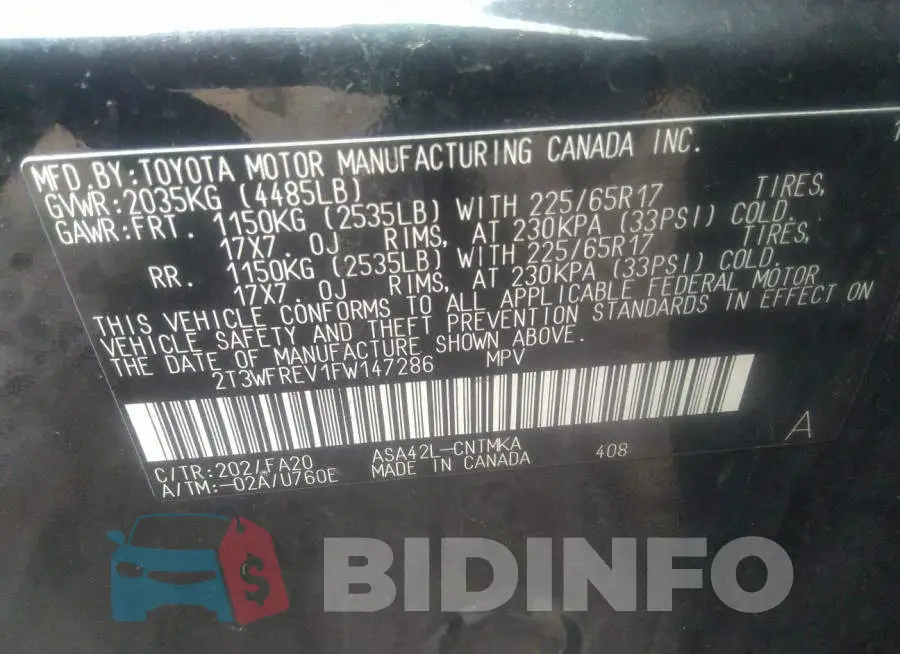 2T3WFREV1FW147286 Photo# 9