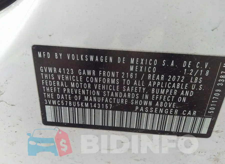 3VWC57BU5KM143157 Photo# 9