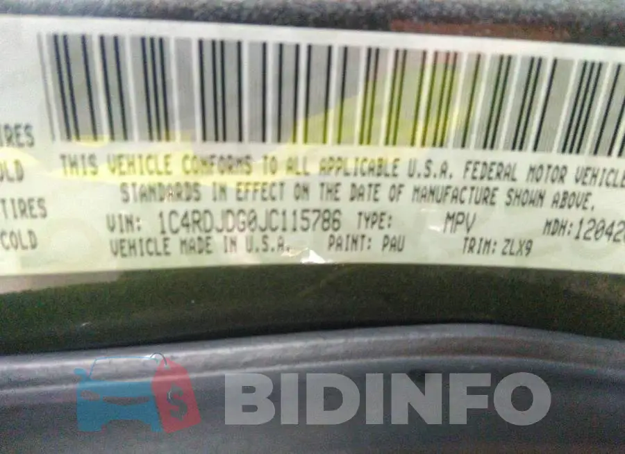 1C4RDJDG0JC115786 Photo# 9